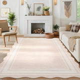 Garvee Alfombra Moderna Lavable Antideslizante de Poliéster Suave y Plegable para Sala 160x230cm Beige - Beige