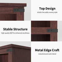 Garvee Librería Vintage de 3 Niveles con Estructura Robusta de Gran Capacidad para Lectores en Oficina o Salón 80x30x101cm Color Cerezo