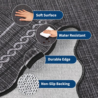 Garvee Alfombra Lavable Antideslizante Estilo Suave Terciopelo Fácil de Limpiar para Salón Dormitorio y Comedor 160x230 cm Negro Carbón
