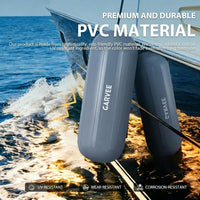 Garvee Juego de 4 Defensas para Barcos de PVC Resistente Parachoques de Atranque HTM con Agujero Central Incluye Cuerdas y Bomba 25x71 cm Gris