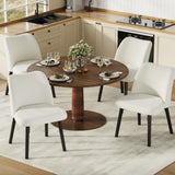 Garvee Sillas de Comedor Modernas y Ergonomicas Tapizadas en Terciopelo Suave con Respaldo Curvo Cuatro Unidades, Blanco
