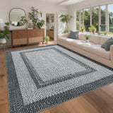 Garvee Alfombra Lavable de Poliéster Trenzado con Base TPR para Pasillo o Entrada 60x230cm Gris