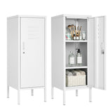 Garvee Gabinete Metálico Estrecho con Cerradura Cajón y 2 Estantes Ajustables 99cm Alto Blanco - Blanco