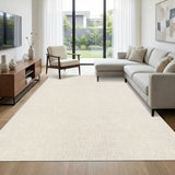 Garvee Alfombra Lavable de Poliéster con Base TPR Diseño Moderno Antideslizante para Salón 200x290cm Beige