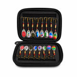 Garvee Set de 16 Cebos Giratorios de Pesca con Estuche Señuelos Realistas de EVA con Anzuelos Triples