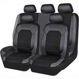 Garvee Juego de 9 Fundas Universales de Asiento de Coche de Cuero PU y Malla Transpirable Fácil de Lavar Gris