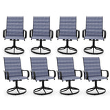 Garvee Sillas de Comedor Giratorias para Patio Transpirables de Secado Rapido con Cojin Ocho Unidades, Azul