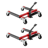 Garvee Set de 2 Carritos Hidráulicos de Acero para Ruedas de Coche Capacidad 680kg con Pedal Rojo