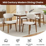 Garvee Sillas de Comedor de Madera Estilo Mid-Century Asiento Acolchado Tapizado en Tela Patas Robustas