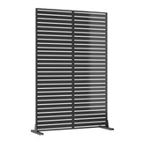 Garvee Pantalla de Privacidad Metálica Independiente para Jardín y Balcón Diseño Louver Galvanizado Separador Decorativo Exterior 119x183cm Negro