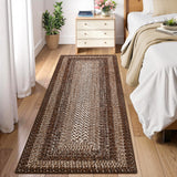 Garvee Alfombra Boho Geométrica Moderna Lavable y Antideslizante Apta para Mascotas 60x230cm Marrón - Marrón
