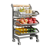 Garvee Carro Estrecho Organizador de 3 Niveles con Cajones de Hierro para Cocina Salón o Balcón Gris