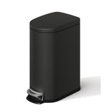 Garvee Cubo de Basura Estrecho de 6L de Acero Inoxidable con Pedal Tapa de Cierre Suave Negro