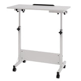 Garvee Escritorio Elevable y Ajustable con Tablero Inclinable y Ruedas Frenables Ideal para Portatil, 80x40 cm Blanco