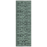 Garvee Alfombra Lavable de Poliéster Efecto Cachemira Diseño Floral Antideslizante para Salón 200x290cm Verde Oscuro