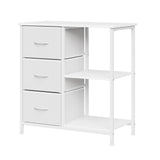 Garvee Archivador de 3 Cajones con Estantes Abiertos Soporte para Impresora Marco de Acero Blanco para Oficina y Hogar Diseño Moderno - Blanco