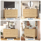 Garvee Cómoda de Tablero de Partículas de 122cm con 6 Cajones Acanalados para Dormitorio Roble Natural