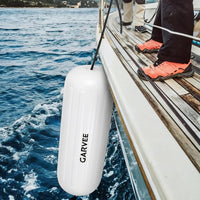 Garvee Protectores para Barcos 4 Piezas 25x71 cm PVC Resistente con Líneas de Amarre y Bomba para Muelles y Yates Blanco