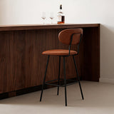 Garvee Taburete Alto de Bar con Respaldo Ergonómico Tapizado en Piel Sintética para Cocina o Comedor Marrón