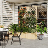 Garvee Jardinera Alta de Madera con Enrejado y Pantalla de Privacidad Resistente a Intemperie 165cm 2 Paneles - 