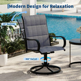 Garvee Silla de Comedor Giratoria para Patio Transpirable de Secado Rapido con Cojin Una Unidad, Azul - Azul