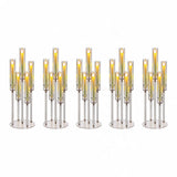 Garvee Set de 5 Candelabros de Acrílico Transparente de 5 Brazos Portavelas Elegante para Centro de Mesa de Eventos y Hogar
