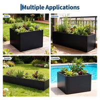 Garvee Jardinera De Suelo Negra Sin Base Acero Duradero Para Jardines Y Balcones Varias Medidas
