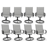 Garvee Sillas de Comedor Giratorias para Patio Transpirables de Secado Rapido con Cojin Ocho Unidades, Gris Claro