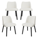 Garvee Sillas de Comedor Modernas y Ergonomicas Tapizadas en Terciopelo Suave con Respaldo Curvo Dos Unidades, Blanco