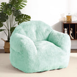 Garvee Sillón Puff Ergonómico de Espuma con Funda de Piel Sintética Suave para Sala de Estar 99x81x71cm Verde Claro