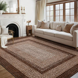 Garvee Alfombra Lavable Bohemia Geométrica Suave y Resistente a Manchas para Dormitorio 200x290cm Marrón - Marrón