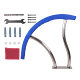 Garvee Alta seguridad para piscina y spa - Juego de 2 pasamanos de acero inoxidable 304 30"x30" - Soporta 385 lbs - Antideslizante con cubiertas azules - Instalación rápida y accesorios incluidos - Color plata