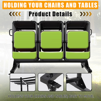 Garvee Carro de Transporte para 42 Sillas Plegables de Acero con Capacidad de 180 kg y Cubierta Impermeable para Eventos y Almacenamiento, Negro