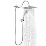 Garvee Set de Ducha de Doble Cabezal con Barra de Extensión Arqueada Superior para Baño