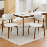 Garvee Sillas de Comedor de Madera Estilo Mid-Century Asiento Acolchado Tapizado en Tela Patas Robustas