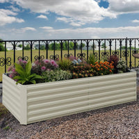 Garvee Camas Elevadas de Jardín de Acero Recubierto en Polvo, 2PCS 183x91x61 cm, Beige, para Huertos al Aire Libre