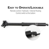 Garvee Tija Telescópica para Bicicleta de Montaña Ajuste Rápido y Cableado Interno 100mm 31.6x345mm - Negro