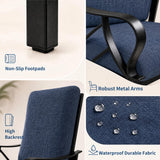 Garvee Silla Mecedora Deslizante para Patio y Jardín Estructura Metálica Resistente Reposabrazos Curvos y Cojín Desmontable Individual Azul