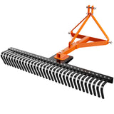 Garvee Rastrillo Nivelador Profesional de Acero para Tractor Enganche de 3 Puntos 152cm Naranja y Negro