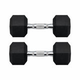 Garvee Juego de Mancuernas Hexagonales de Hierro Fundido con Revestimiento PVC y Mango Cromado Antideslizante, 15 kg Negro