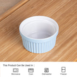 Garvee Set de 6 Ramequines de Porcelana de 240ml Aptos para Horno Diseño Clásico Multicolor
