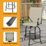 Garvee Taburete Alto de Exterior para Terraza Resistente a la Intemperie Asiento Cómodo Marrón