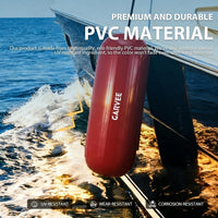Garvee Protectores para Barcos 4 Piezas 25x71 cm Centro Acanalado PVC Resistente con Líneas de Amarre y Bomba para Amarre y Muelles Rojo