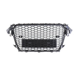 Garvee Kit Parrilla Delantera Panal y Marcos Antiniebla ABS para Coche Deportivo Renovacion Exterior, Negro Brillante