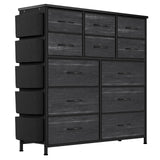 Garvee Cómoda de 12 Cajones de Tela Estructura Metálica y Tablero de MDF para Recibidor o Pasillo 99x30x110cm Color Deco