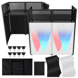 Garvee Mesa de Mezclas Portátil y Cabina de Sonido Plegable con Fachada Ajustable, Estación de Acero con Telas Intercambiables Blancas y Negras con Bolsa de Transporte, 127x122 cm, Negro