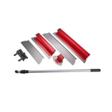 Garvee Juego de 7 Espátulas de Acero Inoxidable para Yeso y Cemento con Mango Largo de Aluminio Ajustable Herramienta Pared Rojo