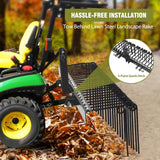 Garvee Rastrillo Profesional Ligero de Acero para Tractor Enganche de 3 Puntos 183cm Negro