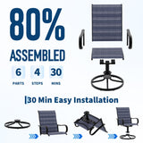 Garvee Silla de Comedor Giratoria para Patio Transpirable de Secado Rapido con Cojin Una Unidad, Azul