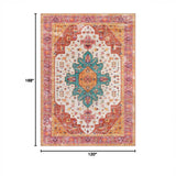 Garvee Alfombra Oriental Vintage Lavable Antideslizante Suave Diseño Floral para Dormitorio 160x230cm Rosa